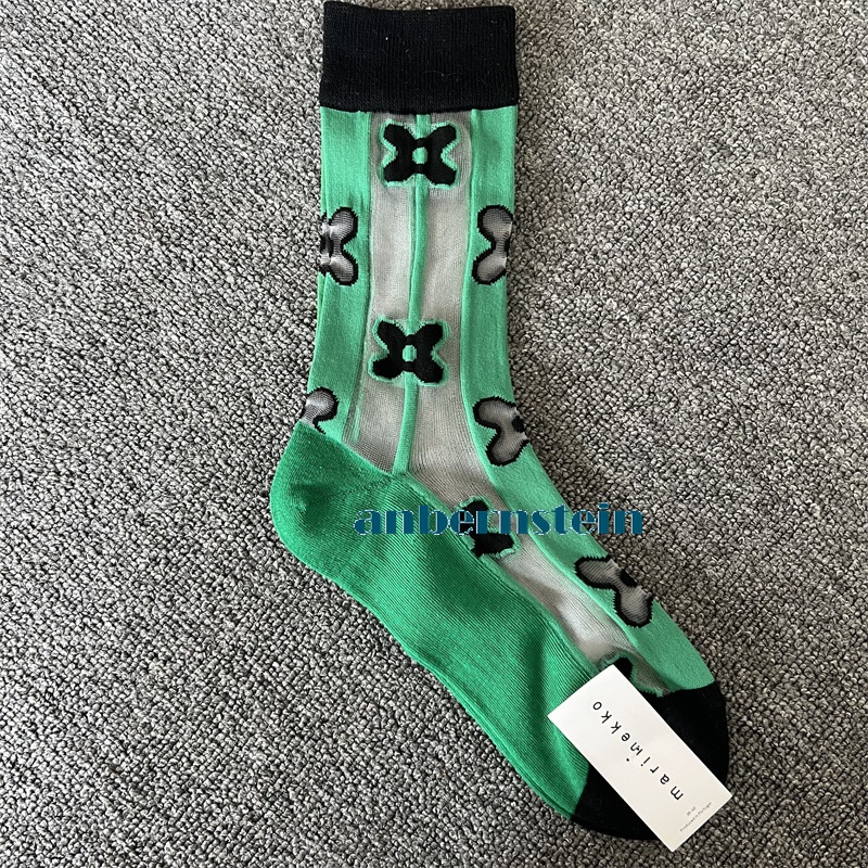 Tide Socks Marimekko Plants Flowers Printed Socks Ultra-Thin Tube Glass Socks - Picture 59 of 65