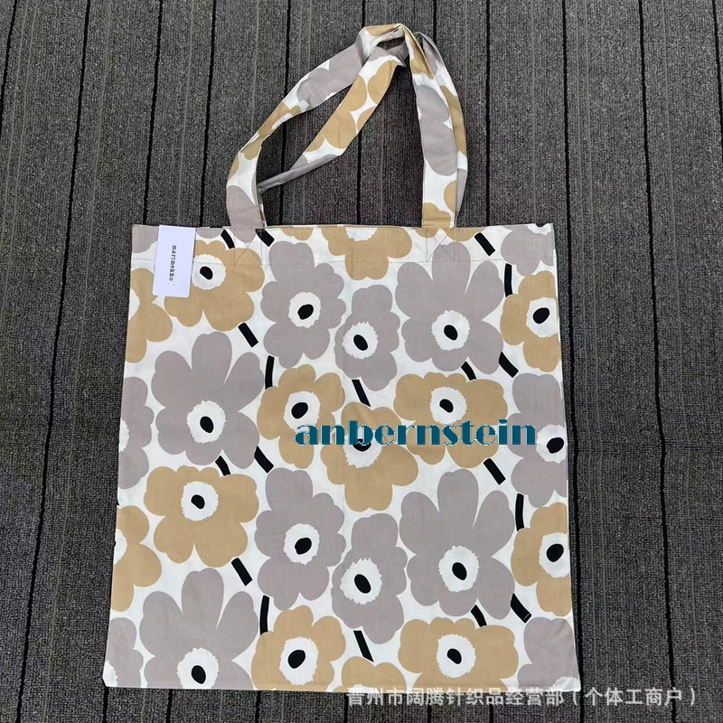 Tote Bag Marimekko Ladies Flower Canvas Bag Large Capacity Portable Shopping Bag - Picture 29 of 30
