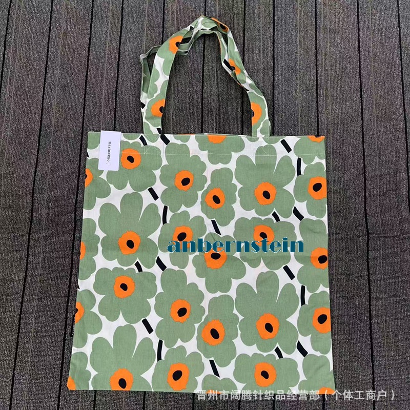 Tote Bag Marimekko Ladies Flower Canvas Bag Large Capacity Portable Shopping Bag - Picture 30 of 30