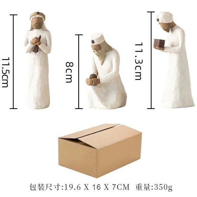 Decor Willow Tree Nativity Figures Set Statue Hand Painted Xmas Festival Gift - Picture 12 of 17