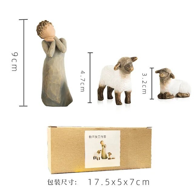 Decor Willow Tree Nativity Figures Set Statue Hand Painted Xmas Festival Gift - Picture 14 of 17