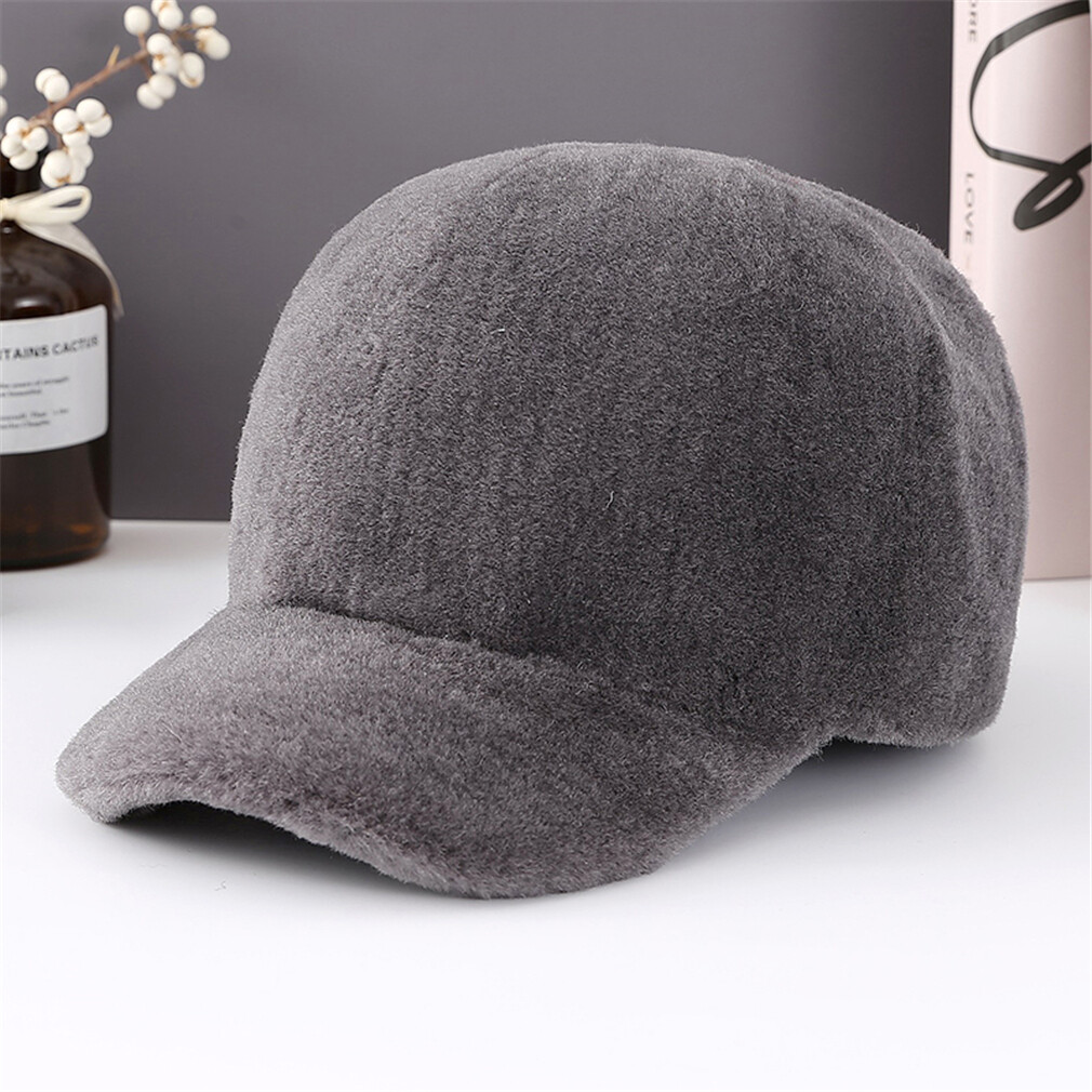 100% Women's Real Sheep Shearing Fur Hat Thicken Warm Baseball Cap Winter - Picture 5 of 14
