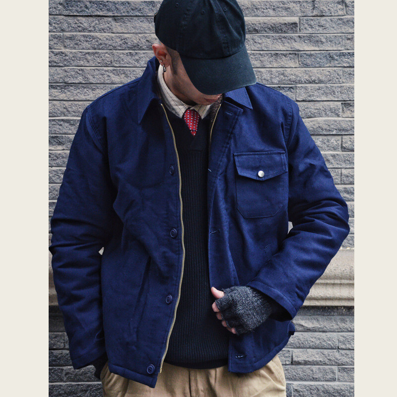 Military US Navy A2 Deck Jacket Men Amekaji Wear Winter Thicken Warm Fleece Coat - Picture 20 of 20