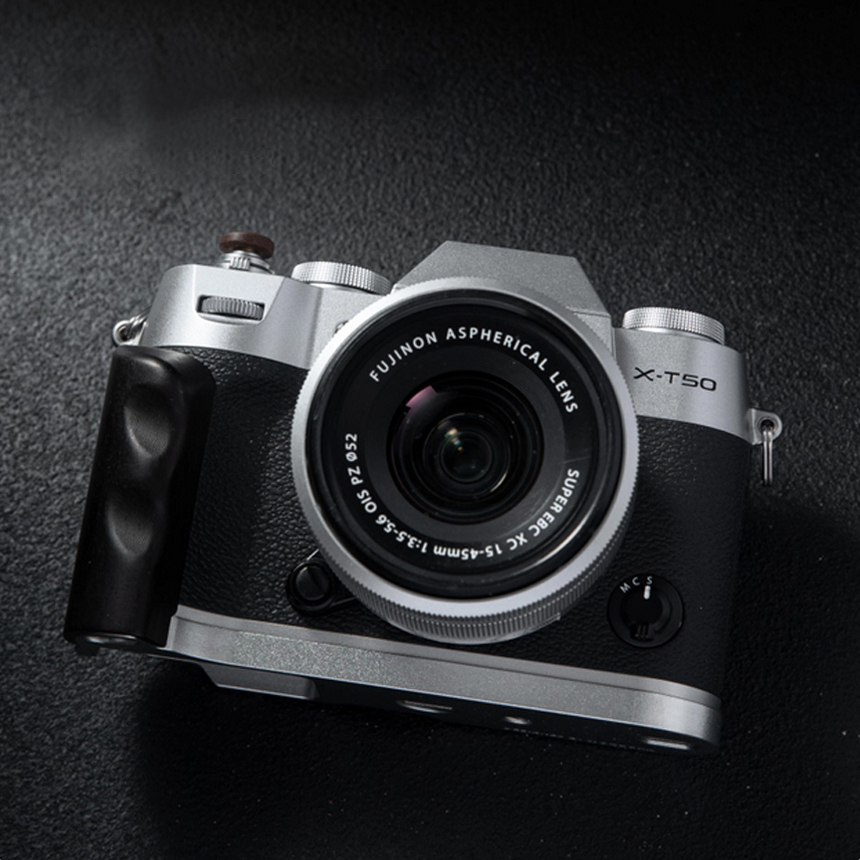 Camera Wood Hand Grip Handle Aluminum Base L Board For Fuji XT50 Fujifilm X-T50 - Picture 18 of 20