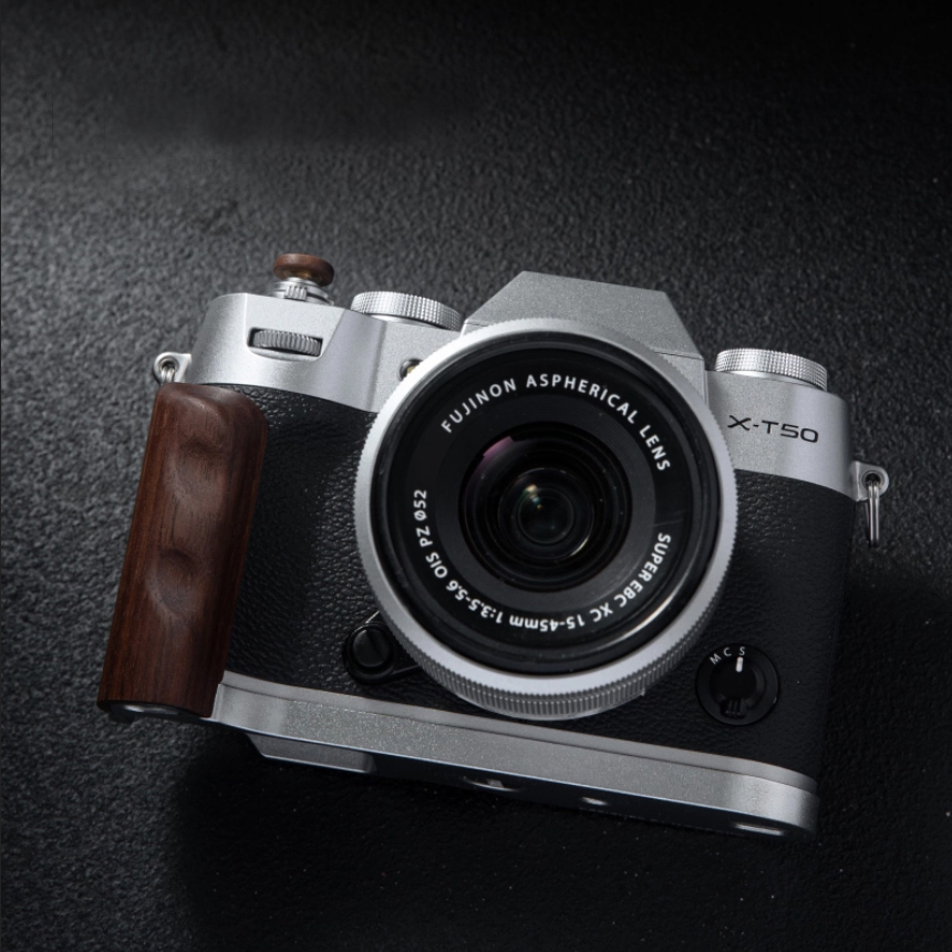 Camera Wood Hand Grip Handle Aluminum Base L Board For Fuji XT50 Fujifilm X-T50 - Picture 20 of 20