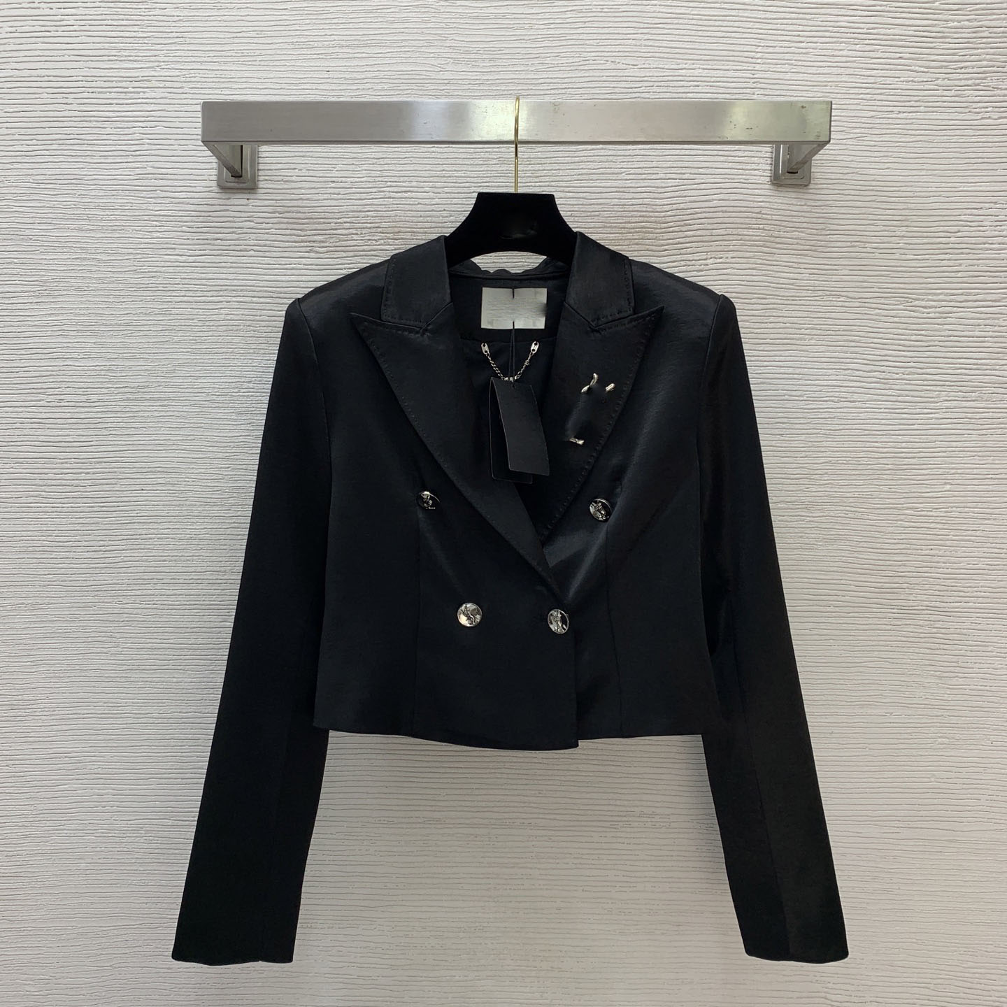 acetic acid blended fabric four buttons temperament commuter short suit jacket