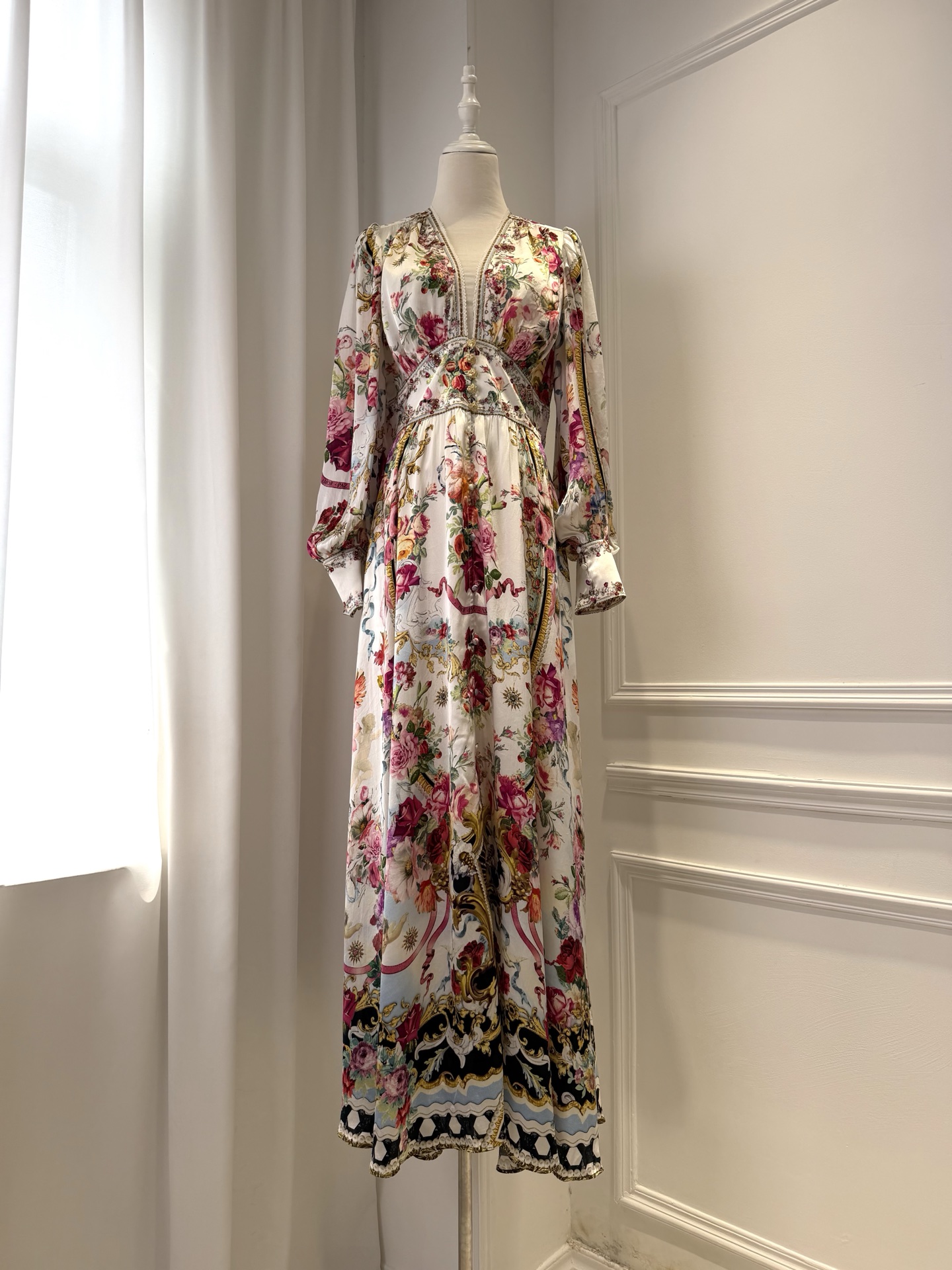 CAMILLA 2026 retro print dress luxury elegant temperament slim holiday dress NEW