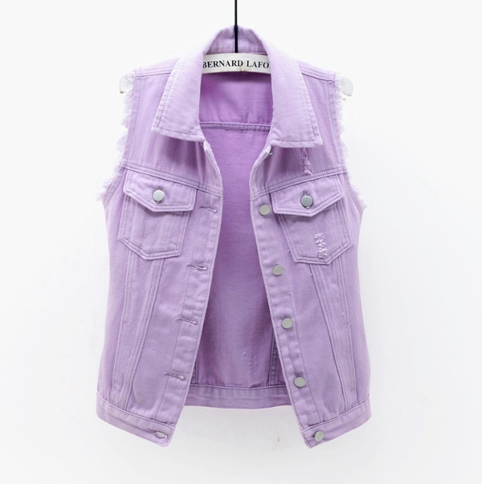 Women's Waistcoat Denim Vest Multicolor Ladies Denim Sleeveless Vest Jacket! - Picture 24 of 25