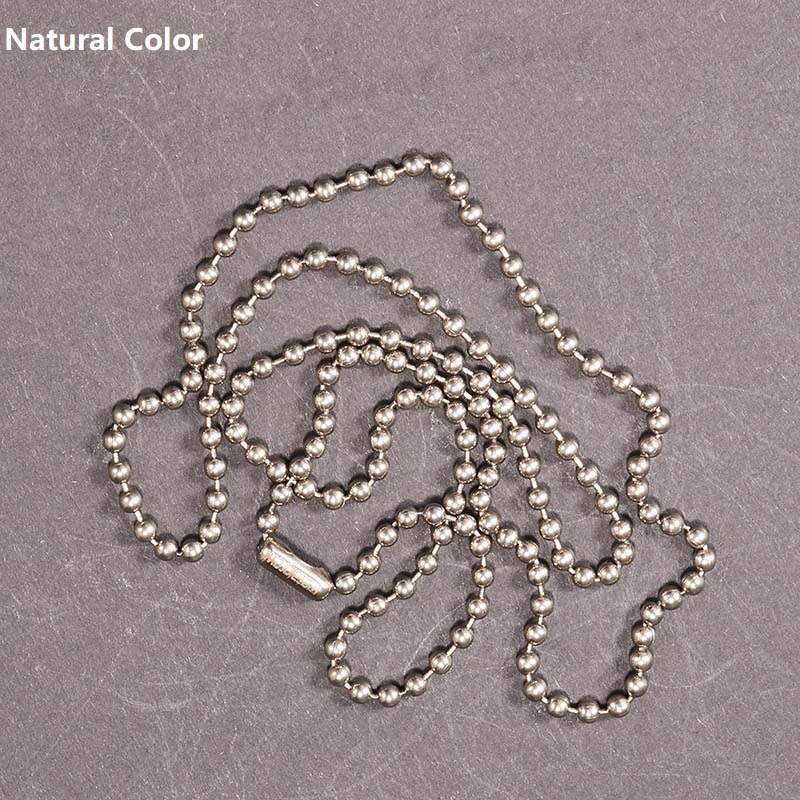 Pure Titanium Anti-allergy Necklace Round Bead Chain 2/2.4/3/4mm Length 23.6”