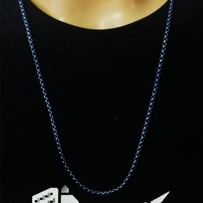 Unisex Pure Titanium Necklace 3mm Box Chain Anti-allergy Length 24'' 26'' 28'' - Picture 9 of 10