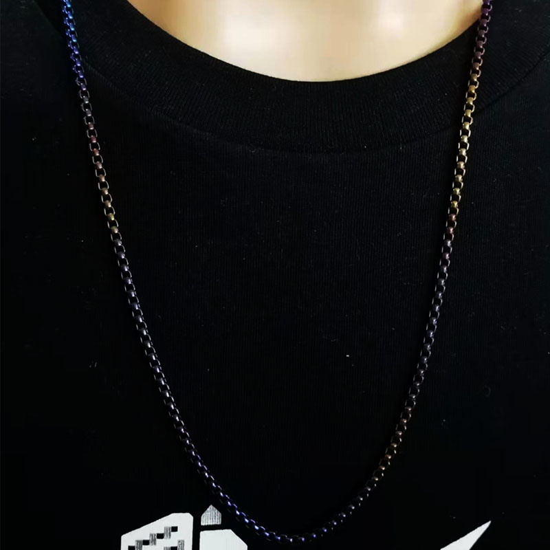 Unisex Pure Titanium Necklace 3mm Box Chain Anti-allergy Length 24'' 26'' 28'' - Picture 10 of 10