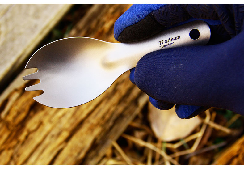 Titanium Spoon Spork Portable Ultralight Healthy Camping Backpacking Tableware - Picture 17 of 18