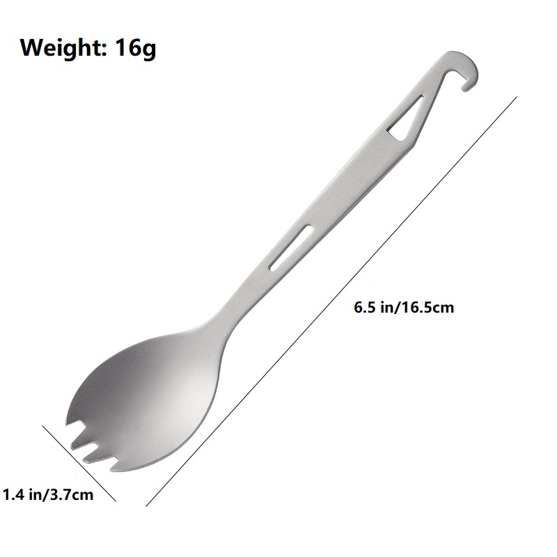 2PCS Pure Titanium Spoon Knife Spork Bottle Opener Camping Tableware Lightweight - Picture 10 of 13