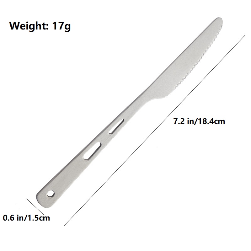2PCS Pure Titanium Spoon Knife Spork Bottle Opener Camping Tableware Lightweight - Picture 11 of 13