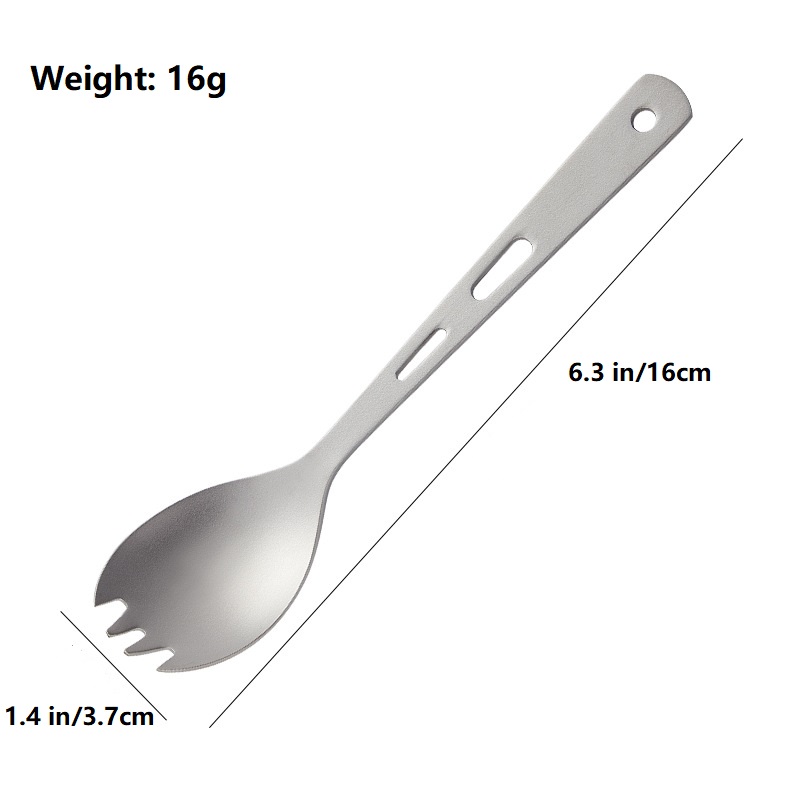 2PCS Pure Titanium Spoon Knife Spork Bottle Opener Camping Tableware Lightweight - Picture 12 of 13