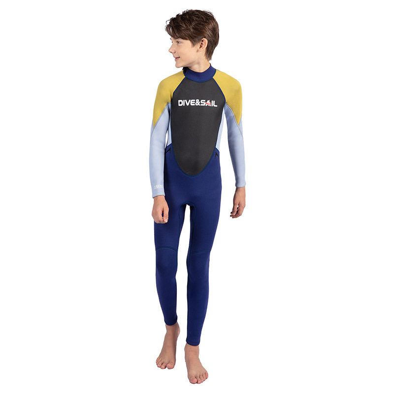 Kids Youth Full Body Wetsuit Boys Girls Back Zip 2.5mm Neoprene Thermal Swimsuit - Picture 10 of 11