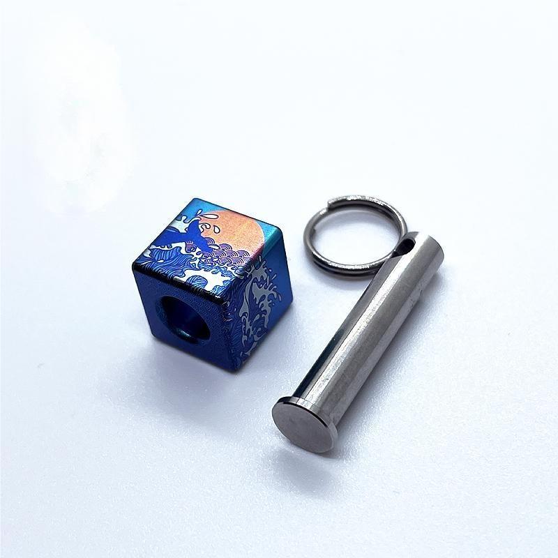 Titanium Cubic Knife Lanyard Bead Paracord Necklace Pendant Zipper Pull EDC Gift - Picture 13 of 13