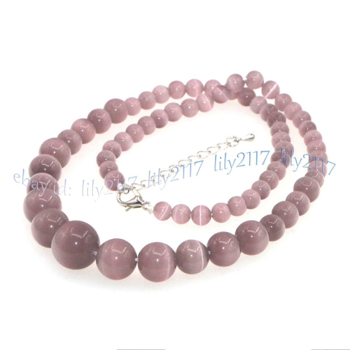 6-14mm Multicolor Mexican Opal Cat's Eye Gemstone Round Beads Necklace 14-36'' - Picture 14 of 31