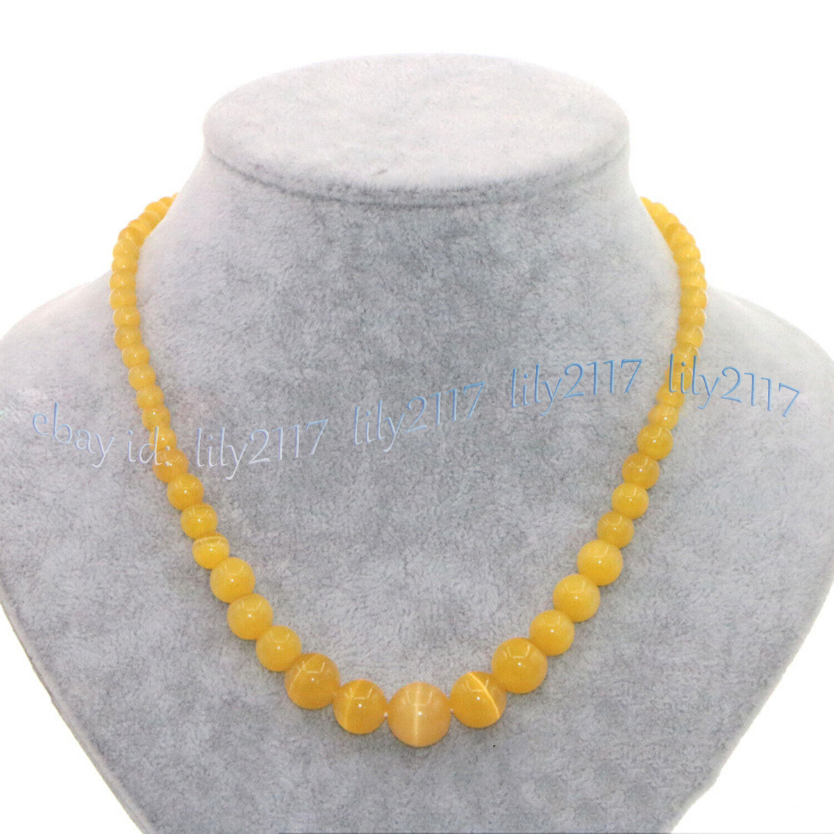 6-14mm Multicolor Mexican Opal Cat's Eye Gemstone Round Beads Necklace 14-36'' - Picture 19 of 31