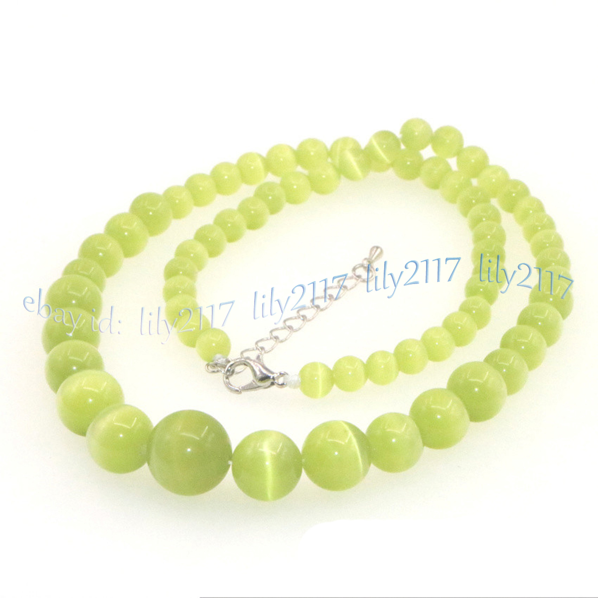 6-14mm Multicolor Mexican Opal Cat's Eye Gemstone Round Beads Necklace 14-36'' - Picture 24 of 31