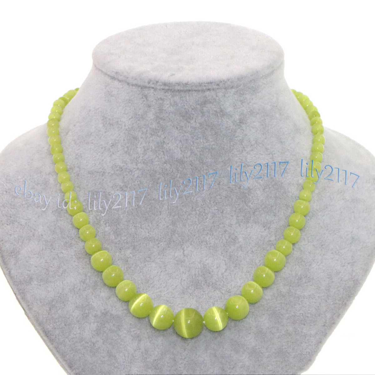 6-14mm Multicolor Mexican Opal Cat's Eye Gemstone Round Beads Necklace 14-36'' - Picture 25 of 31