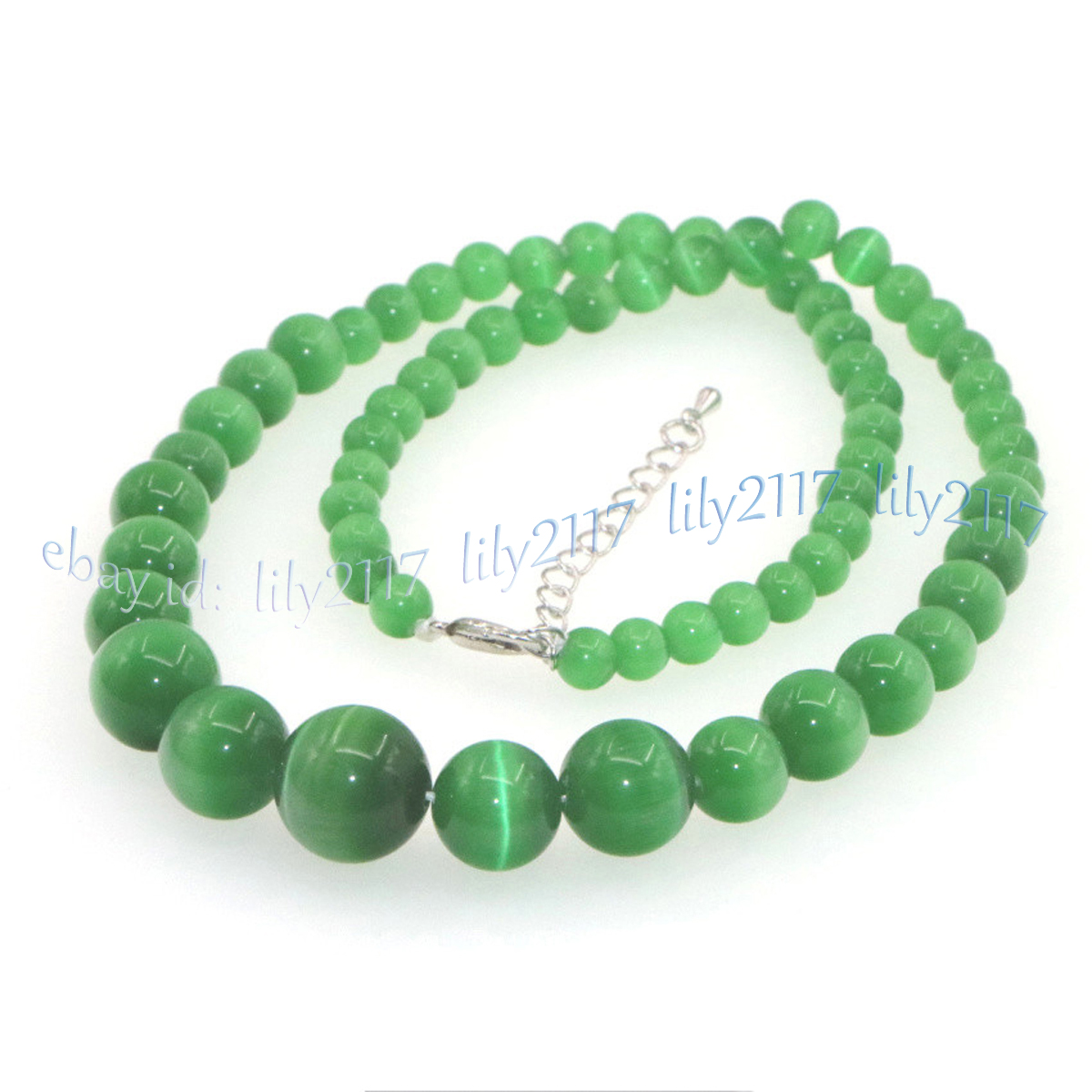 6-14mm Multicolor Mexican Opal Cat's Eye Gemstone Round Beads Necklace 14-36'' - Picture 26 of 31