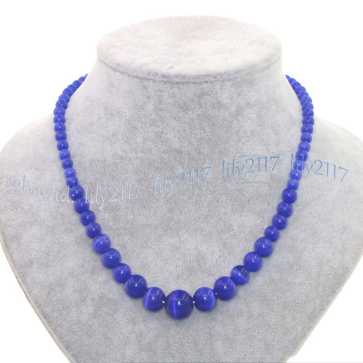 6-14mm Multicolor Mexican Opal Cat's Eye Gemstone Round Beads Necklace 14-36'' - Picture 31 of 31