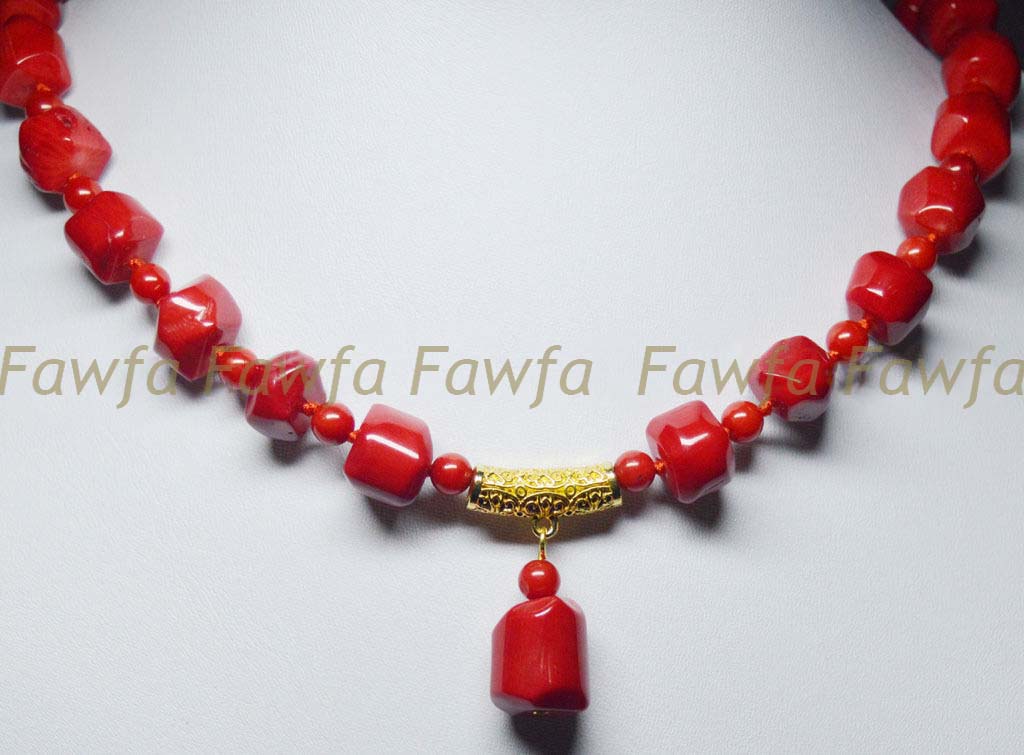 Real Natural Coral 10-12mm Red Coral Gems Beads Pendant Necklaces 16-36″ AA
