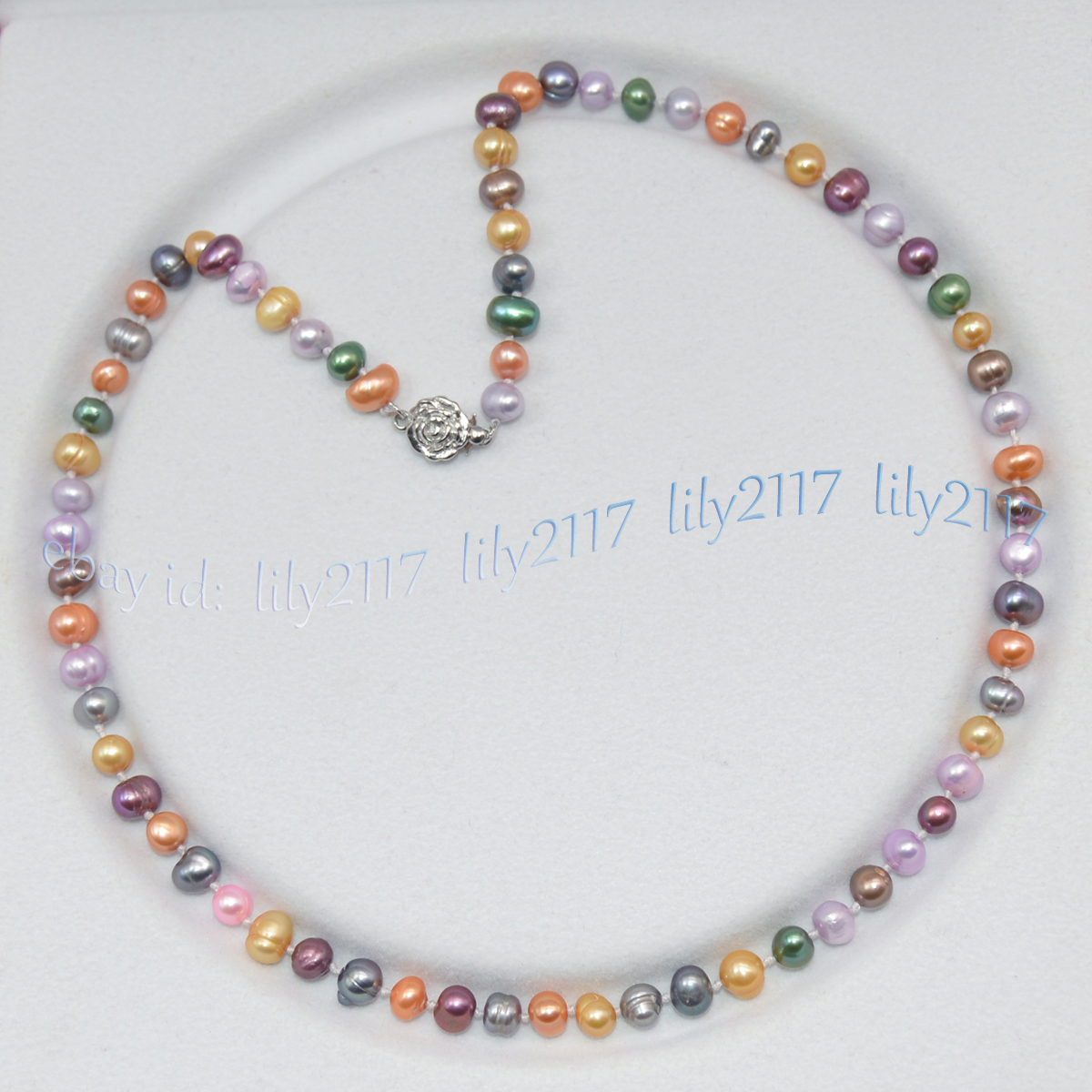 Charm Natural 6-7mm Multicolor Freshwater Baroque Pearl Beads Necklace 14-36”
