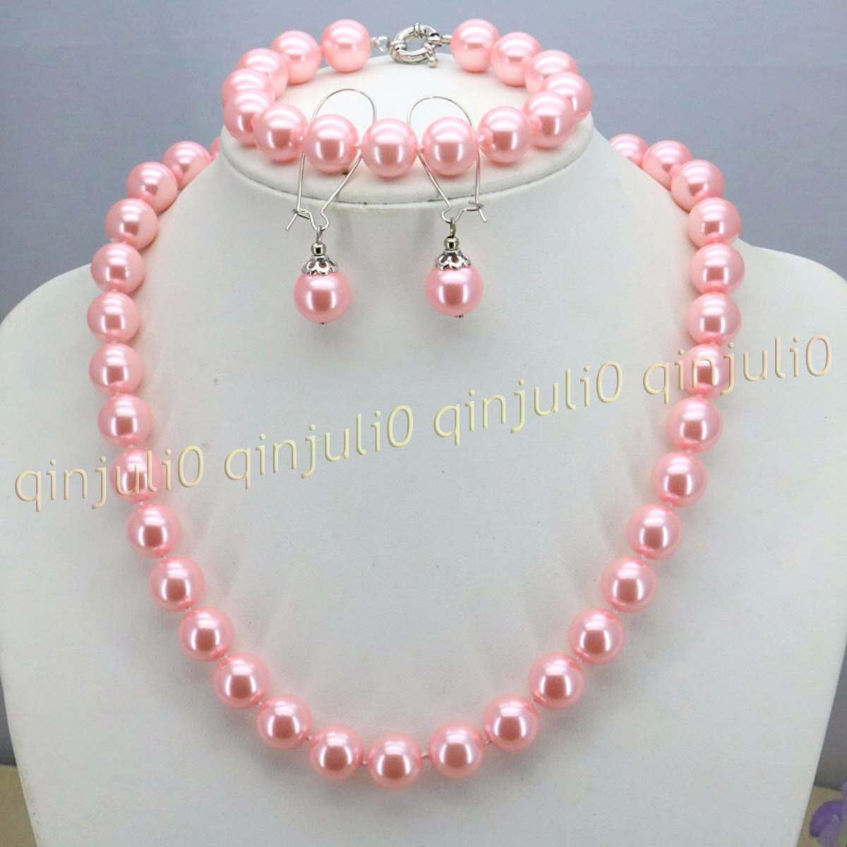 8-12mm South Sea Shell Pearl Round Beads Necklace Bracelet Earrings Set 18'' - Picture 17 of 58