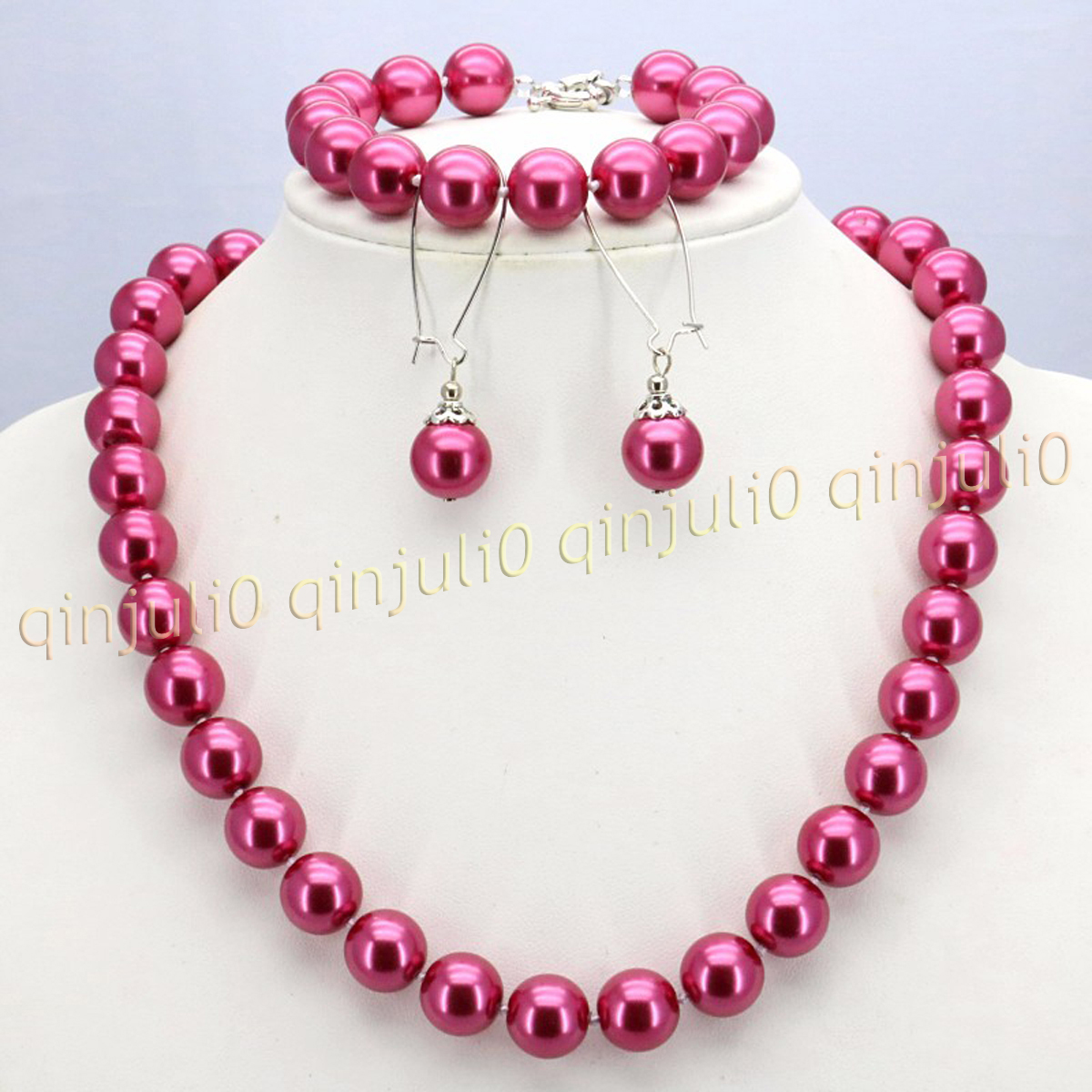 8-12mm South Sea Shell Pearl Round Beads Necklace Bracelet Earrings Set 18'' - Picture 20 of 58