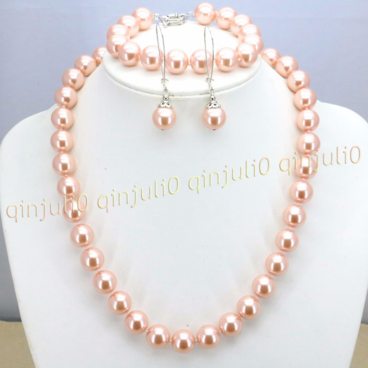 8-12mm South Sea Shell Pearl Round Beads Necklace Bracelet Earrings Set 18'' - Picture 24 of 58