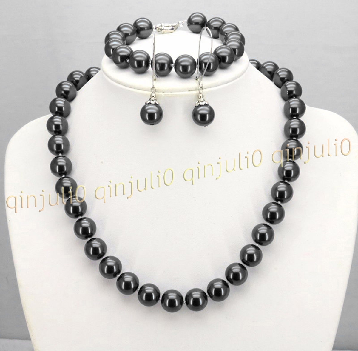 8-12mm South Sea Shell Pearl Round Beads Necklace Bracelet Earrings Set 18'' - Picture 27 of 58