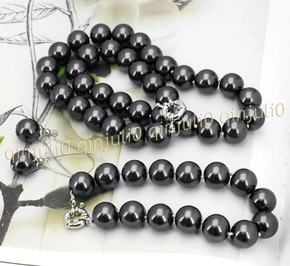 8-12mm South Sea Shell Pearl Round Beads Necklace Bracelet Earrings Set 18'' - Picture 28 of 58