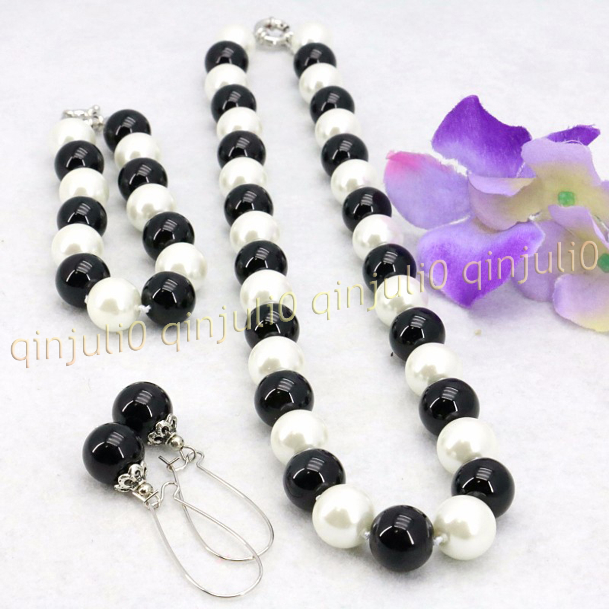 8-12mm South Sea Shell Pearl Round Beads Necklace Bracelet Earrings Set 18'' - Picture 30 of 58