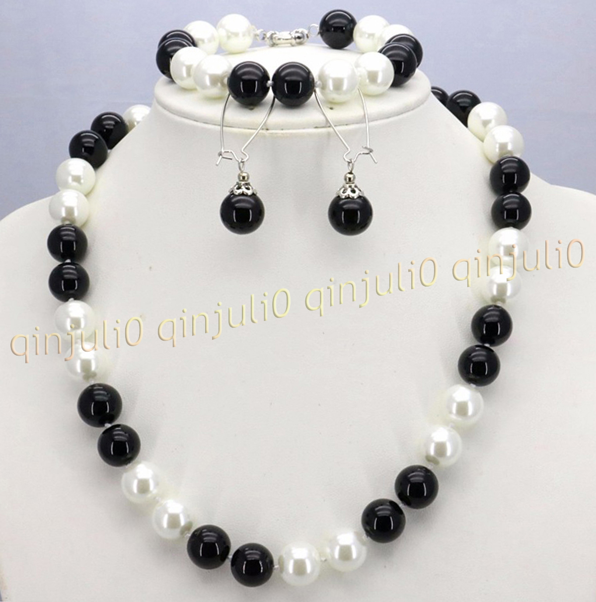 8-12mm South Sea Shell Pearl Round Beads Necklace Bracelet Earrings Set 18'' - Picture 31 of 58