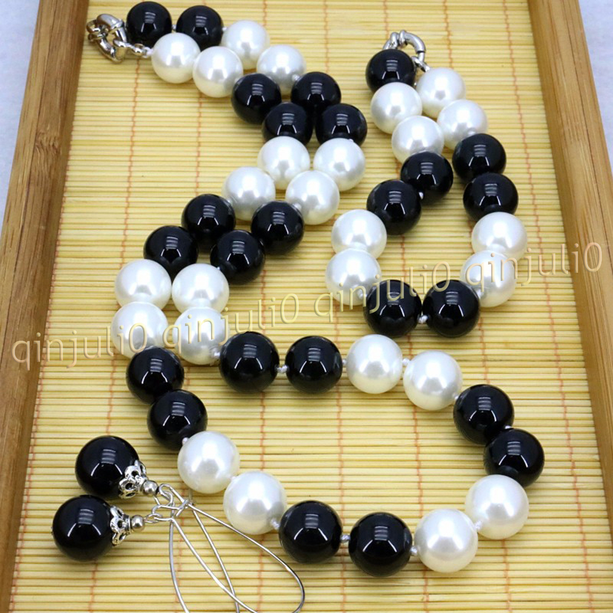 8-12mm South Sea Shell Pearl Round Beads Necklace Bracelet Earrings Set 18'' - Picture 32 of 58