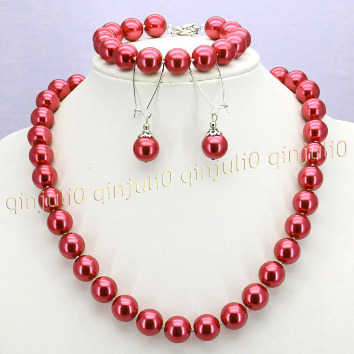 8-12mm South Sea Shell Pearl Round Beads Necklace Bracelet Earrings Set 18'' - Picture 33 of 58