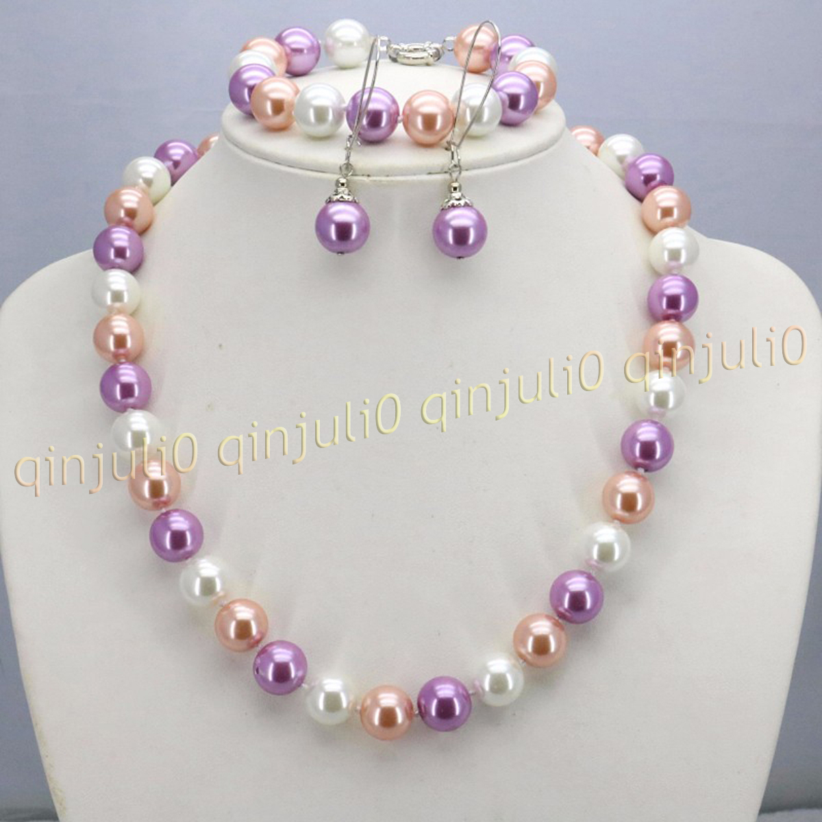 8-12mm South Sea Shell Pearl Round Beads Necklace Bracelet Earrings Set 18'' - Picture 39 of 58