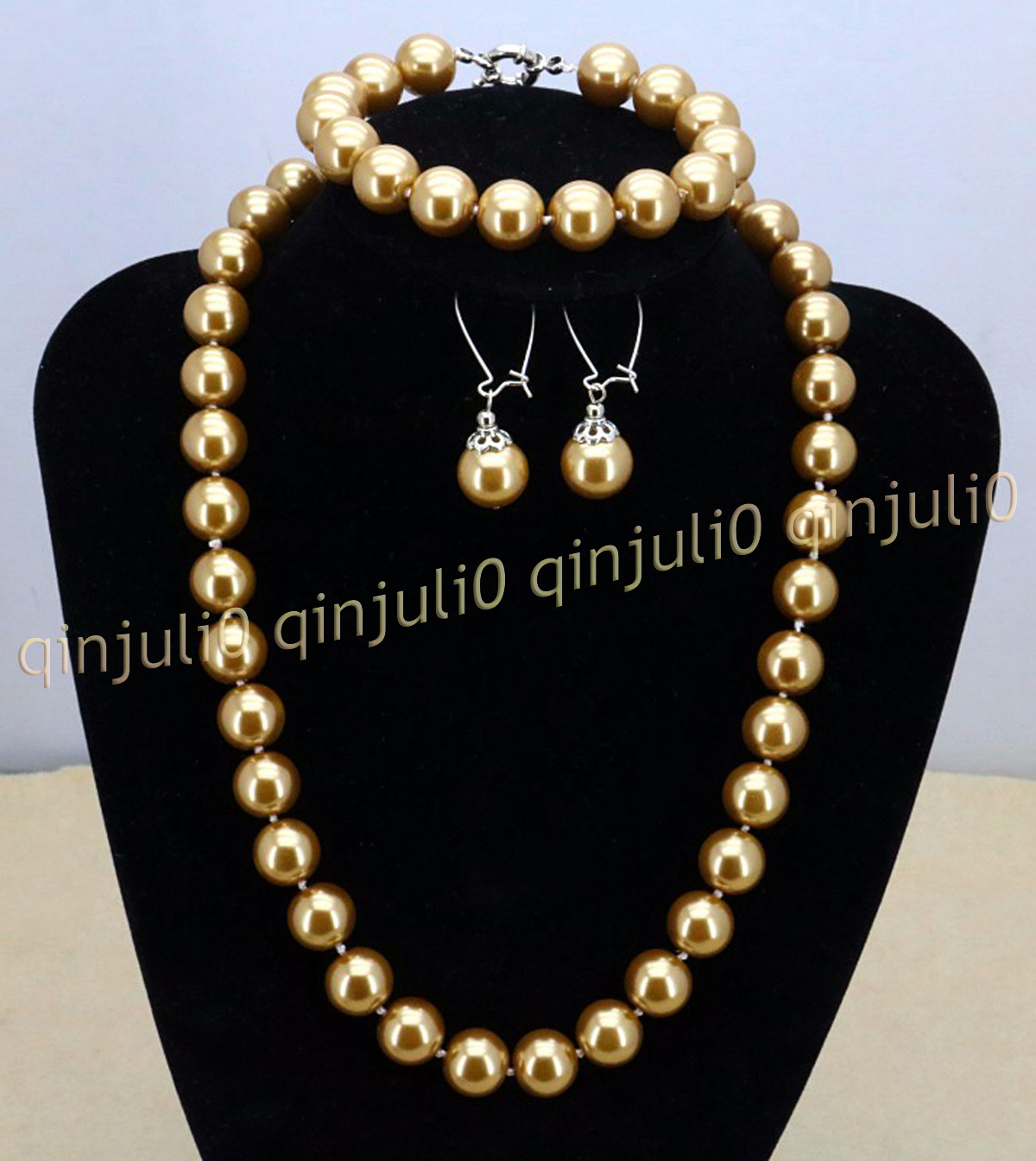 8-12mm South Sea Shell Pearl Round Beads Necklace Bracelet Earrings Set 18'' - Picture 41 of 58