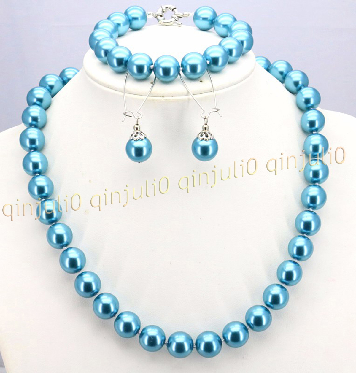 8-12mm South Sea Shell Pearl Round Beads Necklace Bracelet Earrings Set 18'' - Picture 43 of 58