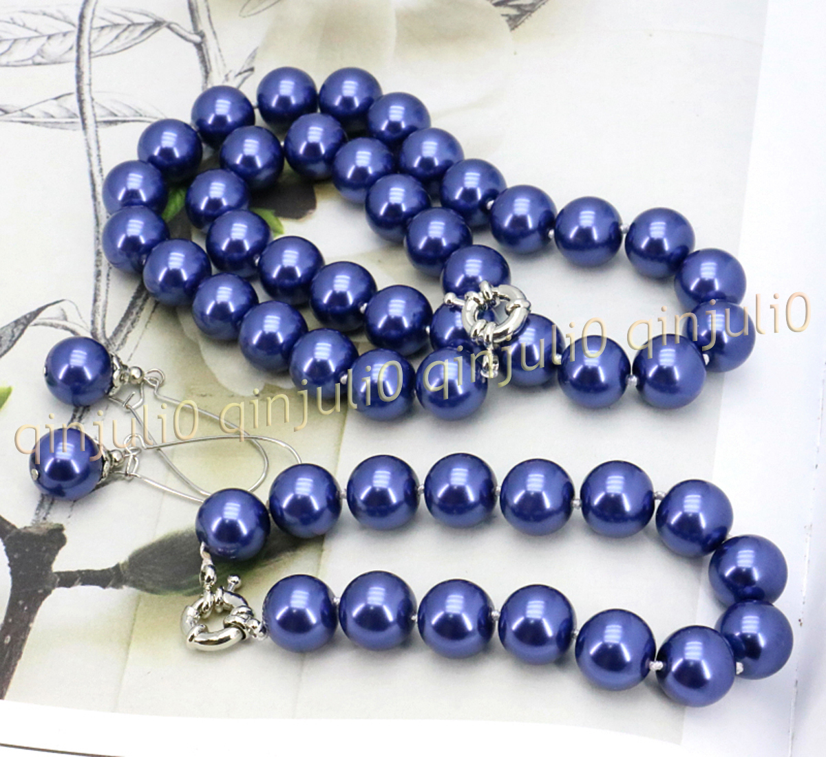 8-12mm South Sea Shell Pearl Round Beads Necklace Bracelet Earrings Set 18'' - Picture 46 of 58