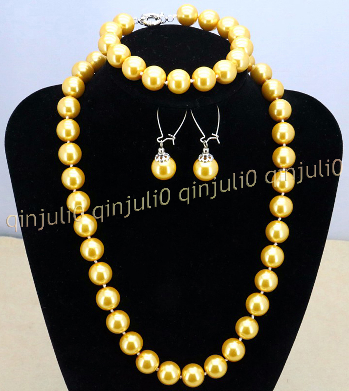 8-12mm South Sea Shell Pearl Round Beads Necklace Bracelet Earrings Set 18'' - Picture 47 of 58