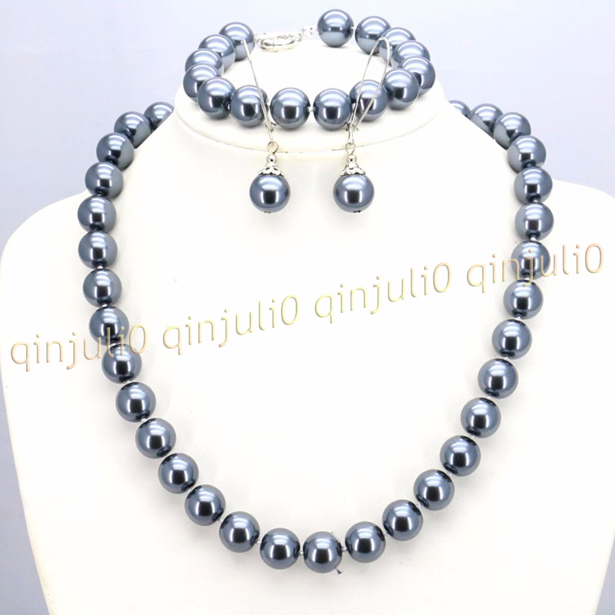 8-12mm South Sea Shell Pearl Round Beads Necklace Bracelet Earrings Set 18'' - Picture 51 of 58