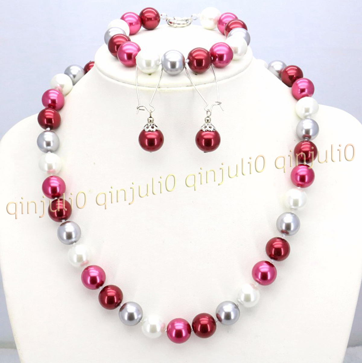 8-12mm South Sea Shell Pearl Round Beads Necklace Bracelet Earrings Set 18'' - Picture 53 of 58
