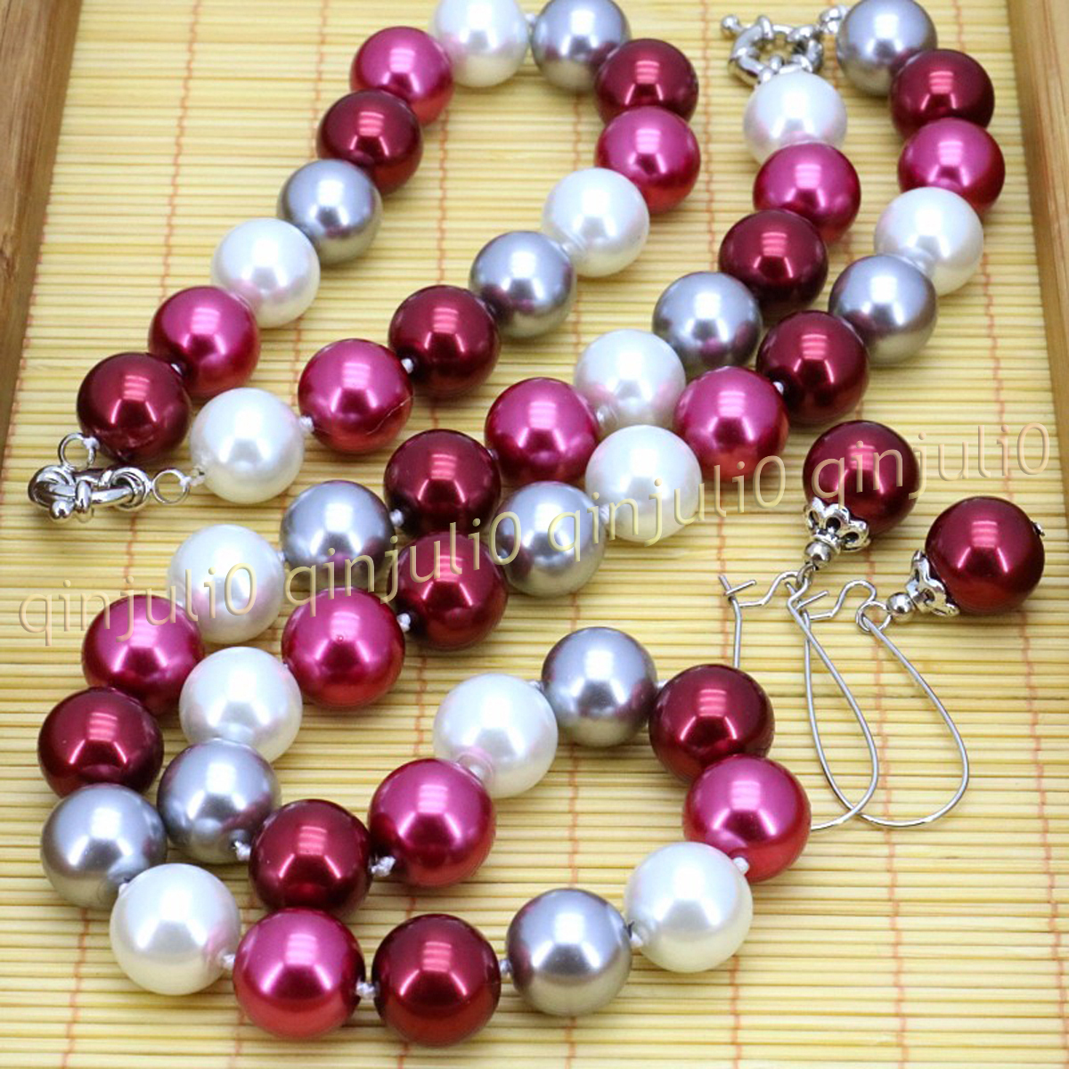 8-12mm South Sea Shell Pearl Round Beads Necklace Bracelet Earrings Set 18'' - Picture 54 of 58