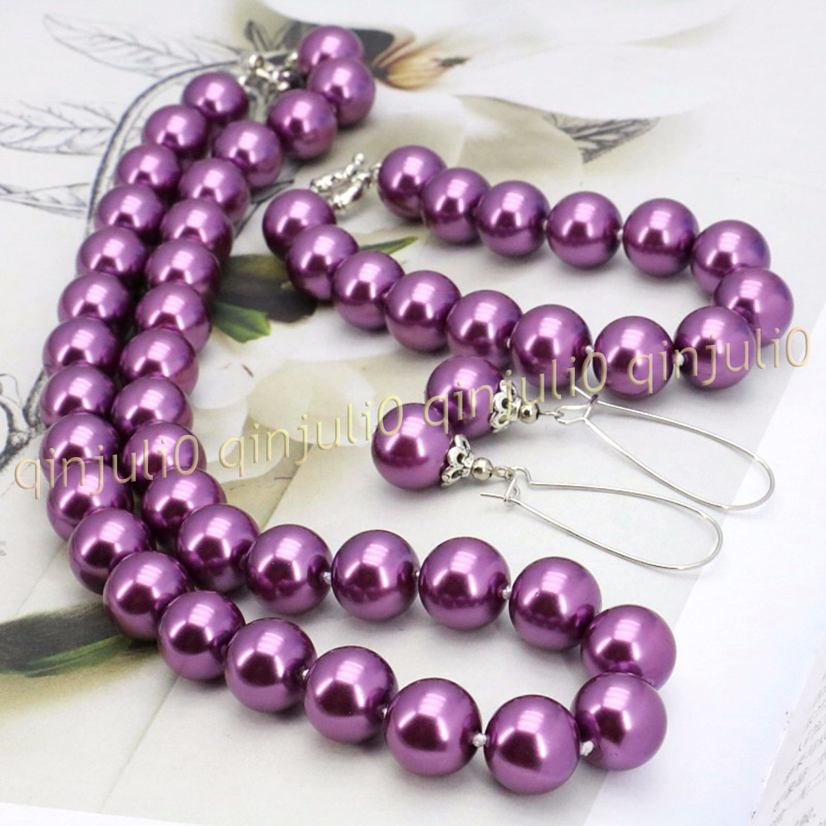 8-12mm South Sea Shell Pearl Round Beads Necklace Bracelet Earrings Set 18'' - Picture 58 of 58