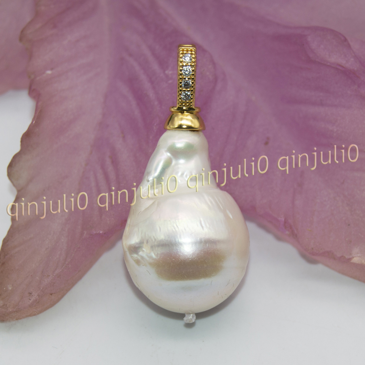 Huge 15x20mm Real Natural Multicolor Keshi Baroque Pearl Pendant 14K Gold Plated - Picture 23 of 55