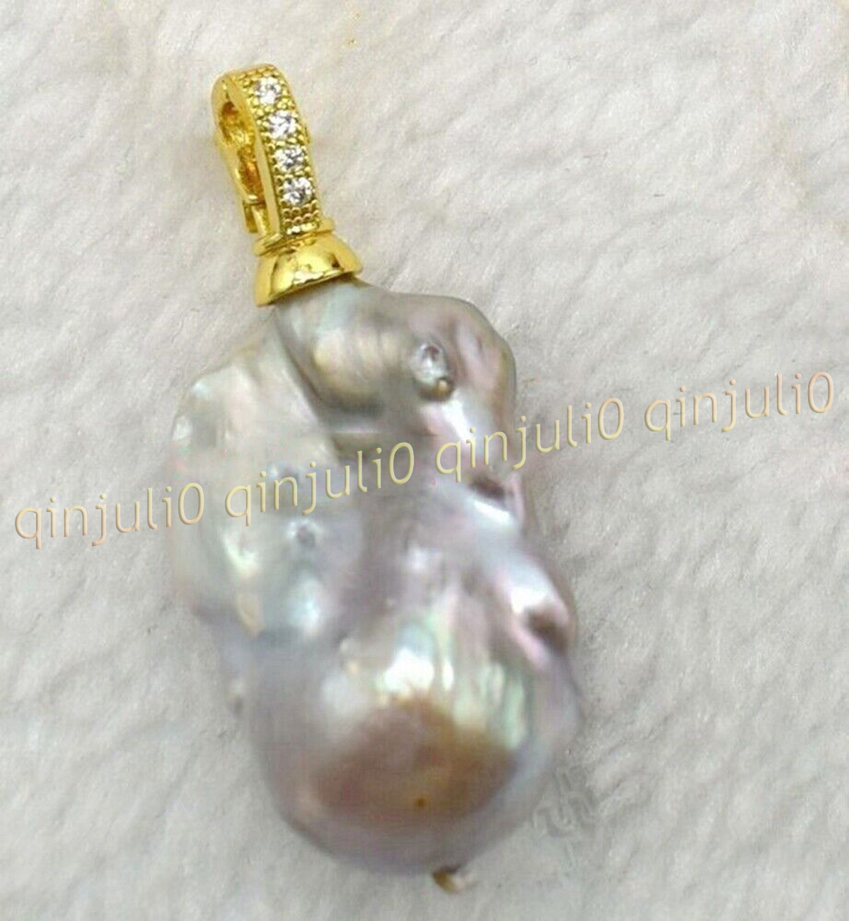 Huge 15x20mm Real Natural Multicolor Keshi Baroque Pearl Pendant 14K Gold Plated - Picture 35 of 55