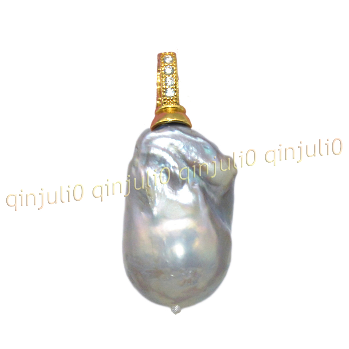 Huge 15x20mm Real Natural Multicolor Keshi Baroque Pearl Pendant 14K Gold Plated - Picture 44 of 55
